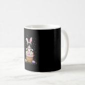 Cat Bunny Ears Eggs Meowy Easter Rabbit Lover Mann Koffiemok (Voorkant rechts)