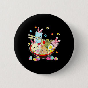Cat Bunny Ears Ramen Kawaii Paasdag Anime Lover Ronde Button 5,7 Cm