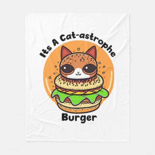 Cat Burger 1 Fleece Deken (Voorkant)