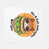 Cat Burger 1 Fleece Deken (Voorkant (Horizontaal))