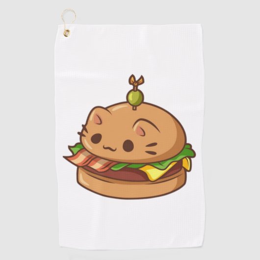 Cat Burger 2 Golfhanddoek (Voorkant)