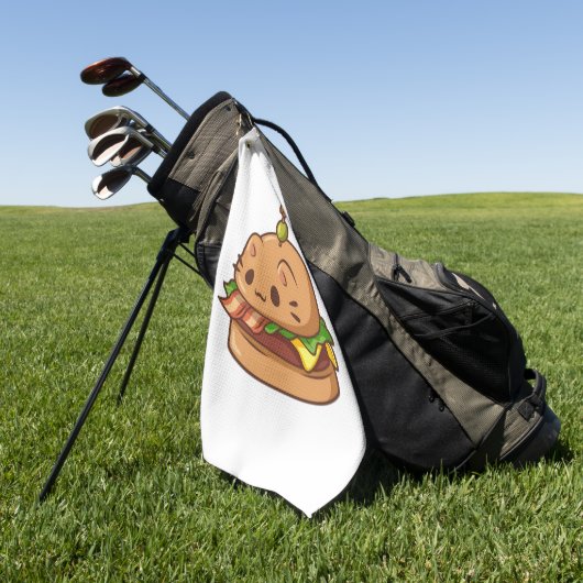 Cat Burger 2 Golfhanddoek (Groen)
