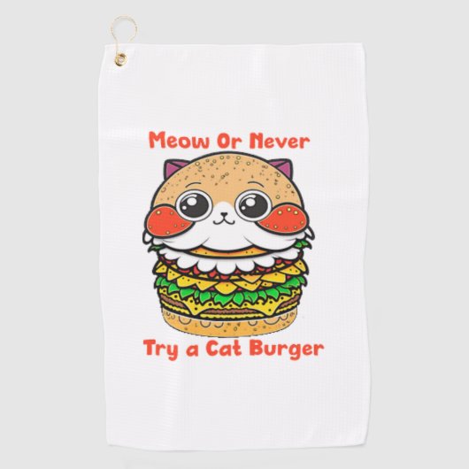 Cat Burger Golfhanddoek (Voorkant)