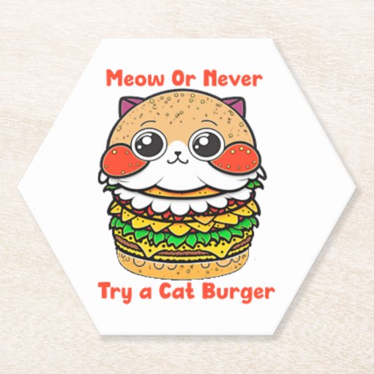 Cat Burger Kartonnen Onderzetters (Voorkant)