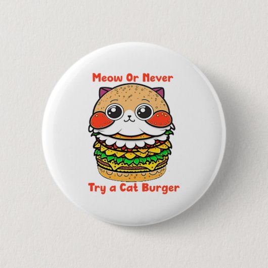 Cat Burger Ronde Button 5,7 Cm (Voorkant)