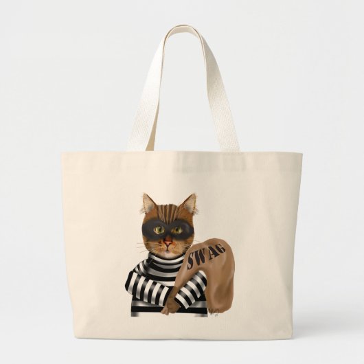 Cat Burglar Grote Tote Bag (Voorkant)