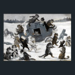 Cat Burglars, Louis Wain Poster<br><div class="desc">Louis Wain (5 August 1860 – 4 July 1939) was an English artiste known for his drawings,  which consistently featured anthropomorphized large-eyed cats and kittens. In his later years he may have suffered from schizophrenia (although this claim is disputed),  which,  according to some psychiatrists,  can be seen in his works. Quote:Wikipedia</div>