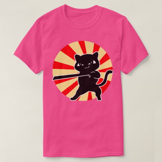 Cat Bushido Ronin Japans Samurai (2) T-shirt (Design voorkant)