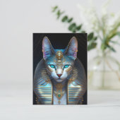 cat bust cool briefkaart (Staand voorkant)