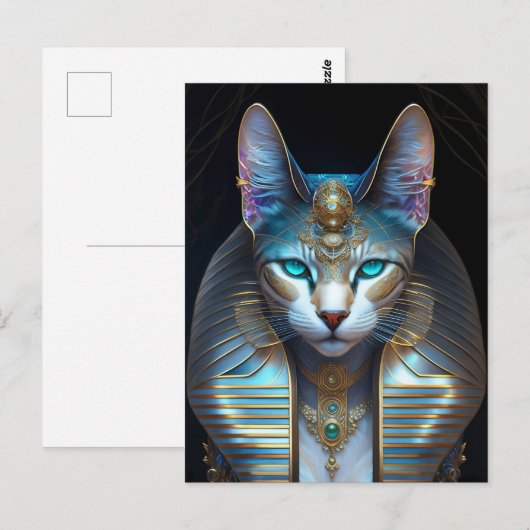 cat bust cool briefkaart (Voorkant / Achterkant)