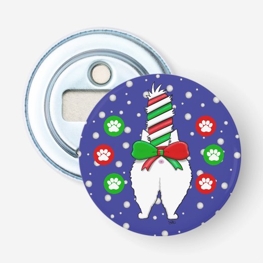 Cat Butt Christmas Button Flesopener (Voorkant)