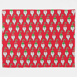 Cat Butt Christmas Fleece Deken