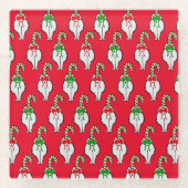 Cat Butt Christmas Glazen Onderzetter (Voorkant)