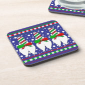Cat Butt Christmas Groen Bier Onderzetter (Linkerzijde)