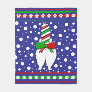 Cat Butt Christmas Groen Fleece Deken