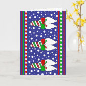 Cat Butt Christmas Groen Kaart (Gele Bloem)