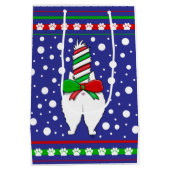 Cat Butt Christmas Groen Medium Cadeauzakje (Achterkant)