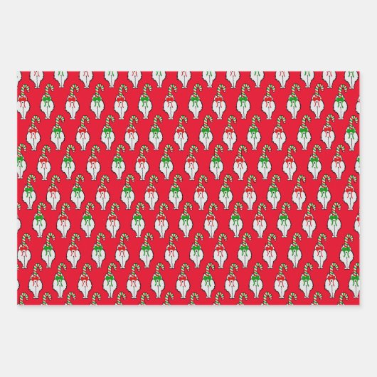 Cat Butt Christmas Inpakpapier Vel (Voorkant)