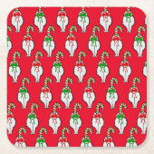 Cat Butt Christmas Kartonnen Onderzetters (Voorkant)