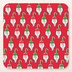 Cat Butt Christmas Kartonnen Onderzetters