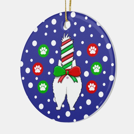 Cat Butt Christmas Keramisch Ornament (Links)