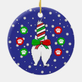Cat Butt Christmas Keramisch Ornament (Achterkant)