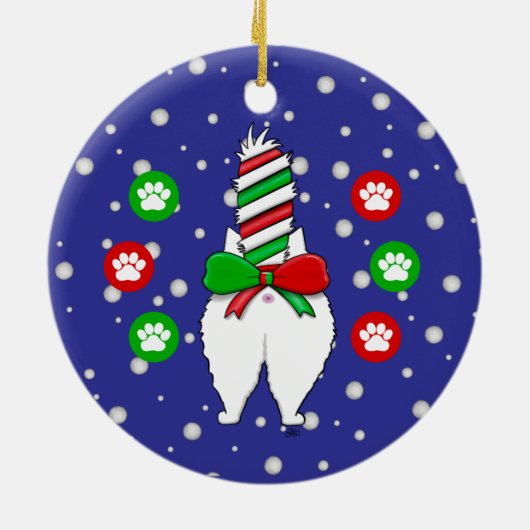 Cat Butt Christmas Keramisch Ornament (Achterkant)