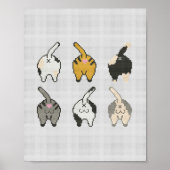 Cat Butt Funny Poster (Voorkant)