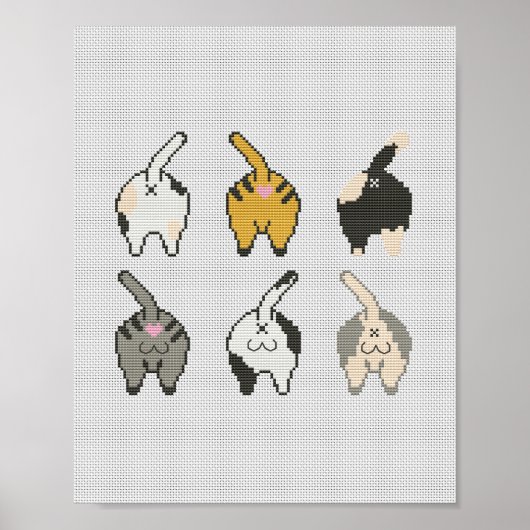 Cat Butt Funny Poster (Voorkant)