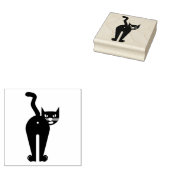CAT BUTT GRAPPIG ZWART KAT RUBBER STEMPEL (Gestempeld)