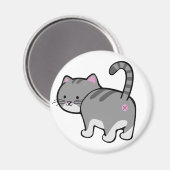 Cat Butt Grey Tabby Magneet (Voorkant / Achterkant)