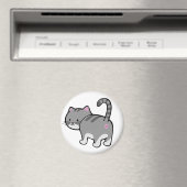 Cat Butt Grey Tabby Magneet (Insitu (Vaatwasser))