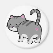 Cat Butt Grey Tabby Magneet (Voorkant)