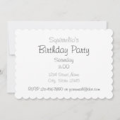 Cat Butterfly Birthday Party Invitation Kaart (Achterkant)