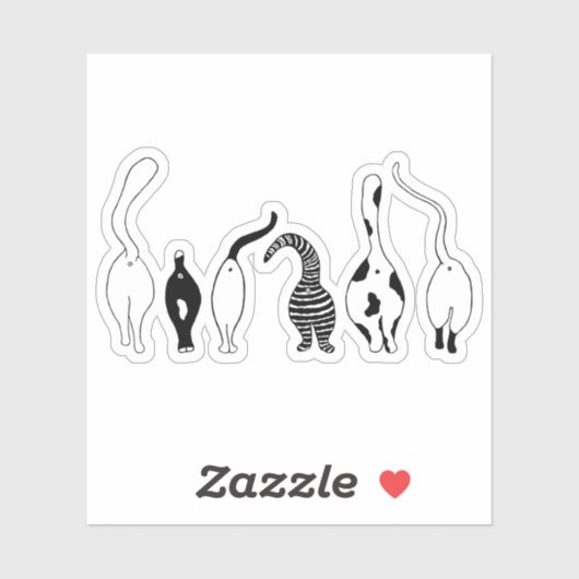 Cat Butts Custom-Cut Vinyl Stickers (Vel)