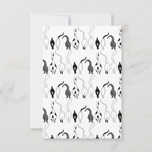 Cat Butts Pattern Bedankkaart (Voorkant)