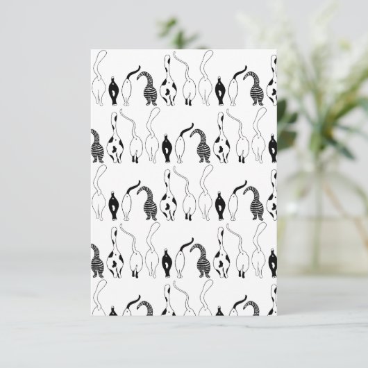 Cat Butts Pattern Bedankkaart (Staand voorkant)