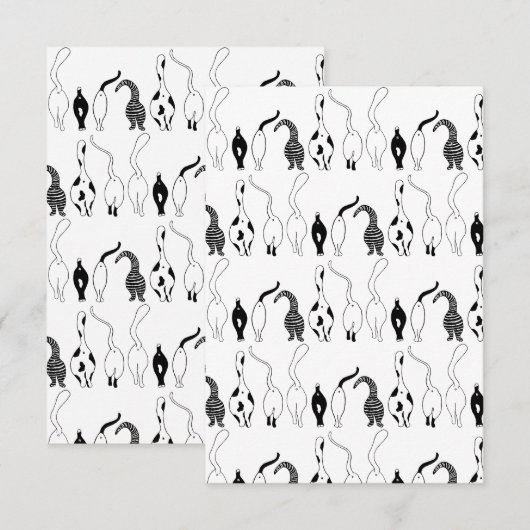 Cat Butts Pattern Bedankkaart (Voorkant / Achterkant)