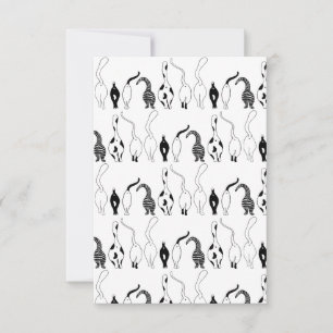 Cat Butts Pattern Bedankkaart