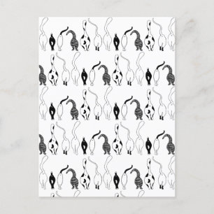 Cat Butts Pattern Briefkaart