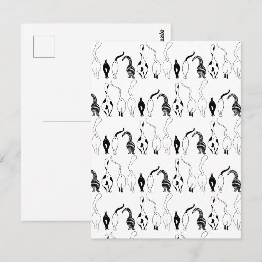 Cat Butts Pattern Briefkaart (Voorkant / Achterkant)