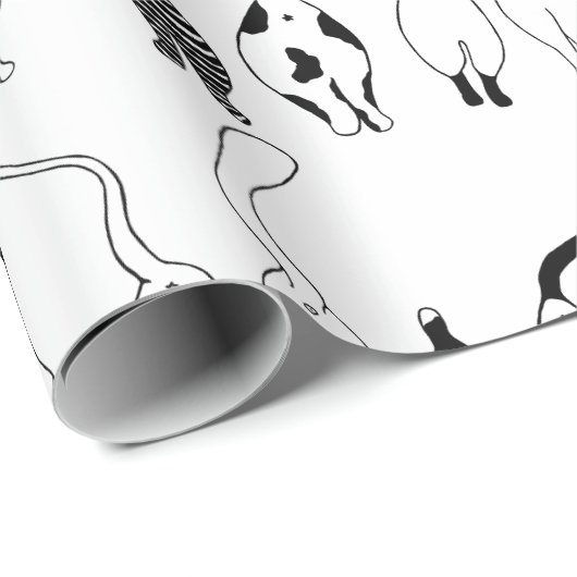 Cat Butts Pattern Cadeaupapier (Rol Hoek)