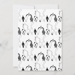 Cat Butts Pattern Feestdagenkaart