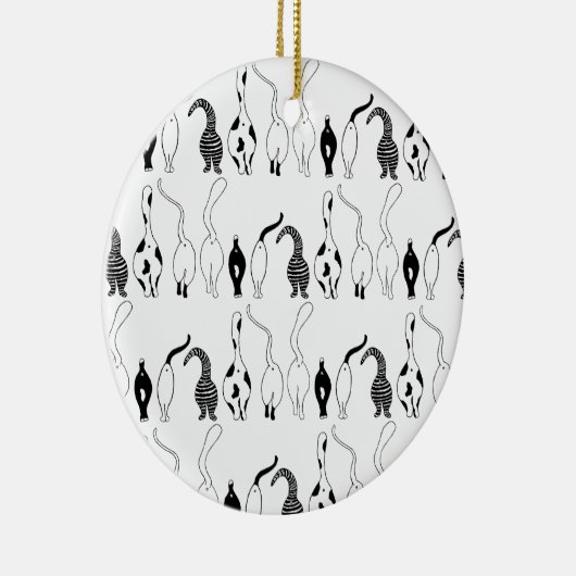 Cat Butts Pattern Keramisch Ornament (Rechts)
