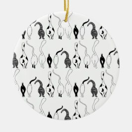 Cat Butts Pattern Keramisch Ornament