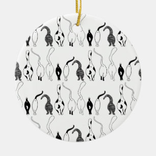 Cat Butts Pattern Keramisch Ornament