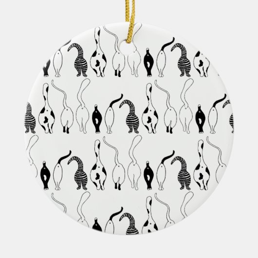 Cat Butts Pattern Keramisch Ornament (Voorkant)