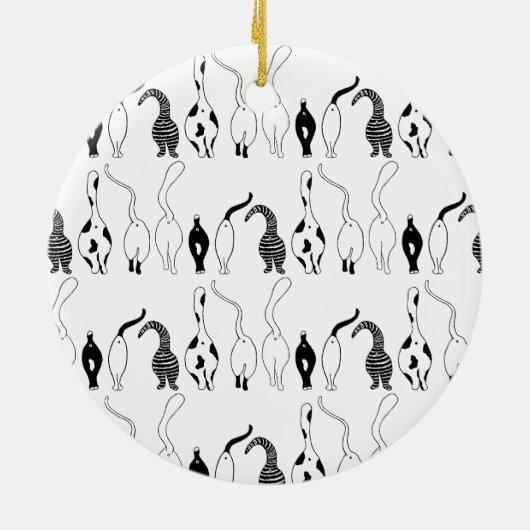Cat Butts Pattern Keramisch Ornament (Achterkant)