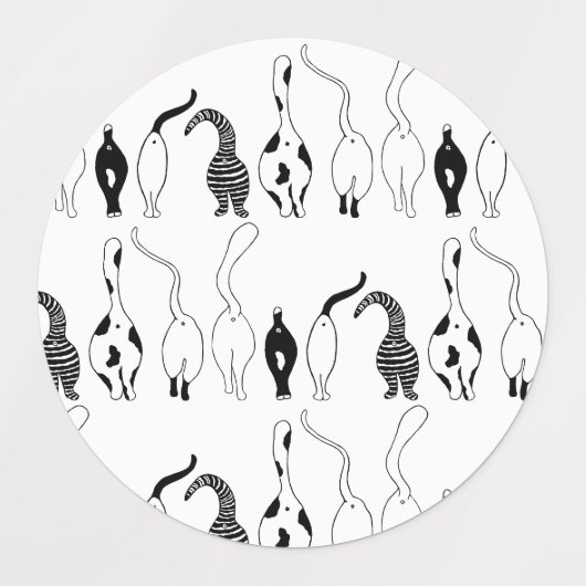 Cat Butts Pattern Labels (Design 2)