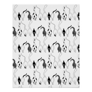Cat Butts Pattern Perfect Poster